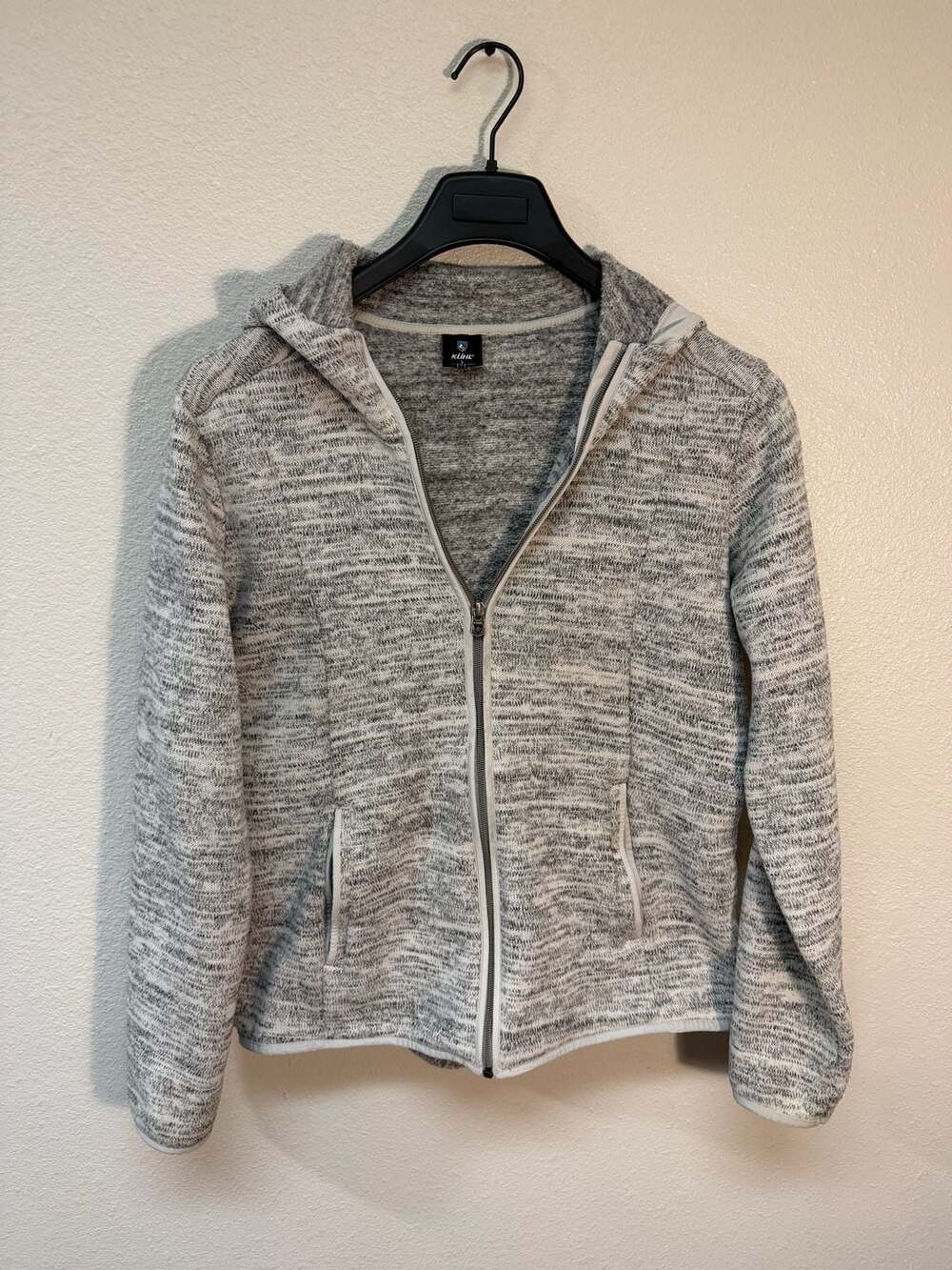 Kuhl Ascendyr Hoody Womens Heather Gray Full Zip Fleece Jacket Large.